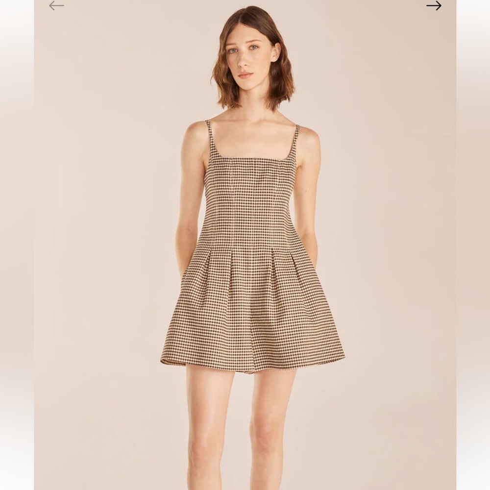 Rebecca Taylor Check Romper | Spring Check Espresso Combo